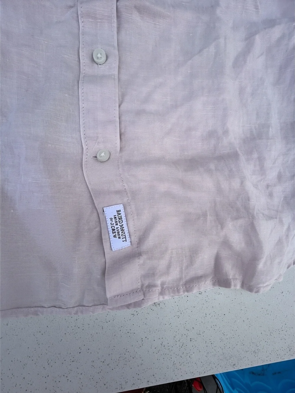 NWT - J. Crew Baird McNutt Irish Linen Slim ButtonUp Pale Blush Pink Shirt - M